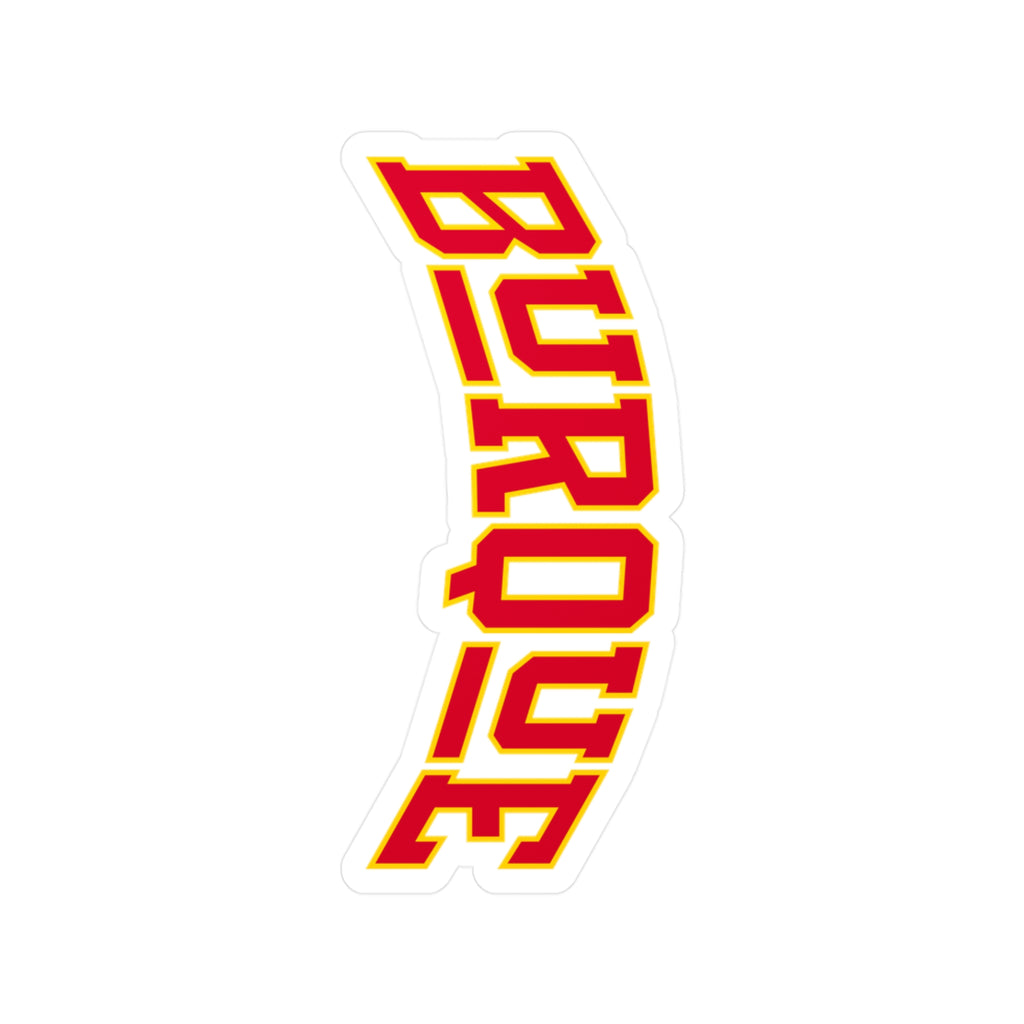 Burque Vinyl Sticker (Kiss-Cut Decal, Red and Gold)