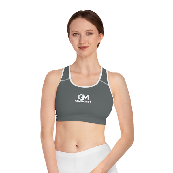 Gym Money Monogram Sports Bra (Dark Grey)
