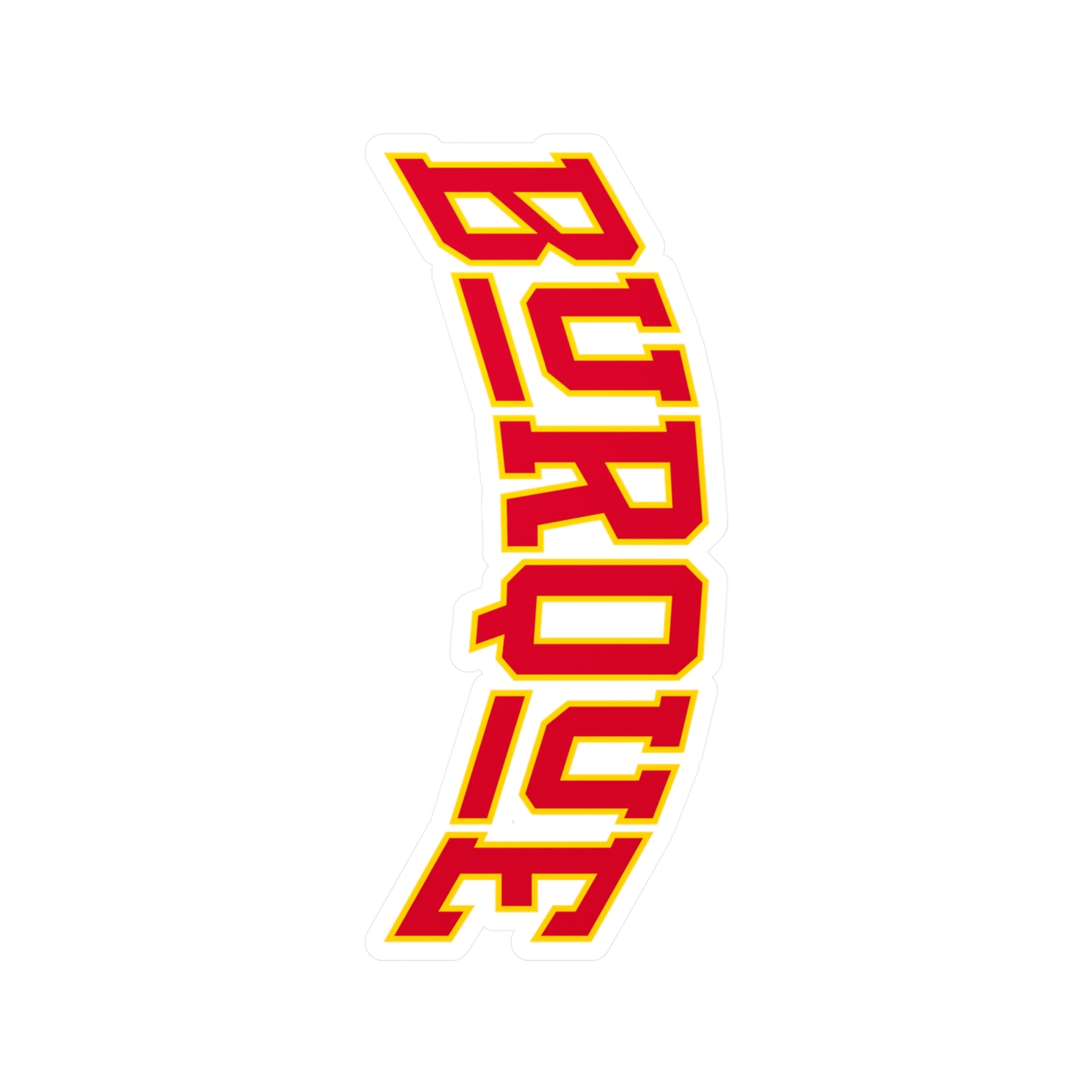 Burque Vinyl Sticker (Kiss-Cut Decal, Red and Gold)