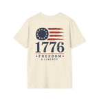 1776 Freedom & Liberty T-Shirt - Vintage American Flag Patriotic Tee