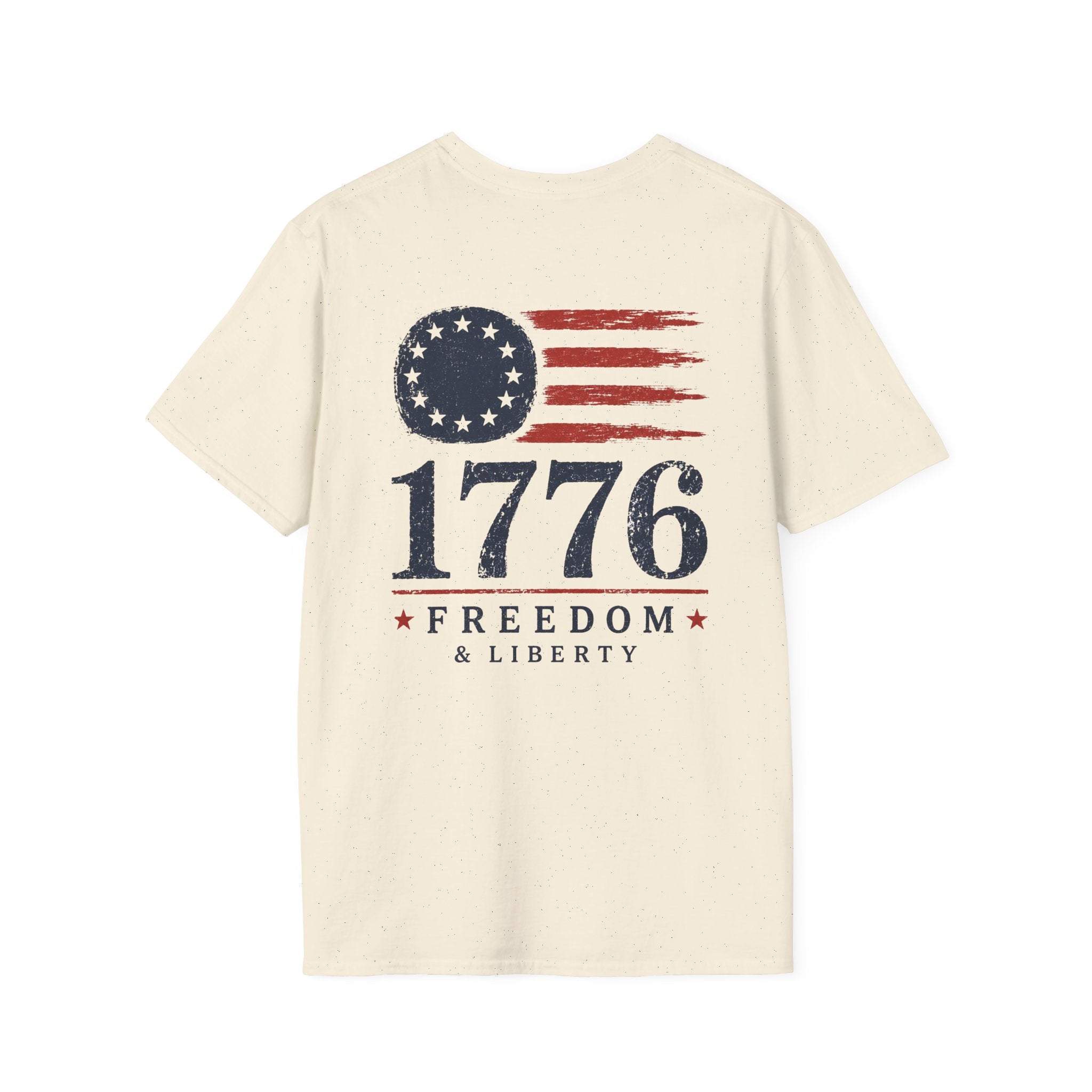 1776 Freedom & Liberty T-Shirt - Vintage American Flag Patriotic Tee