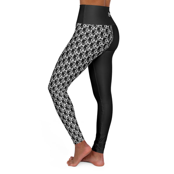 Gym Money Monogram High Waisted Yoga Leggings (Black)