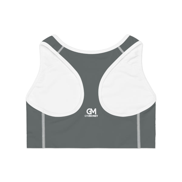 Gym Money Monogram Sports Bra (Dark Grey)