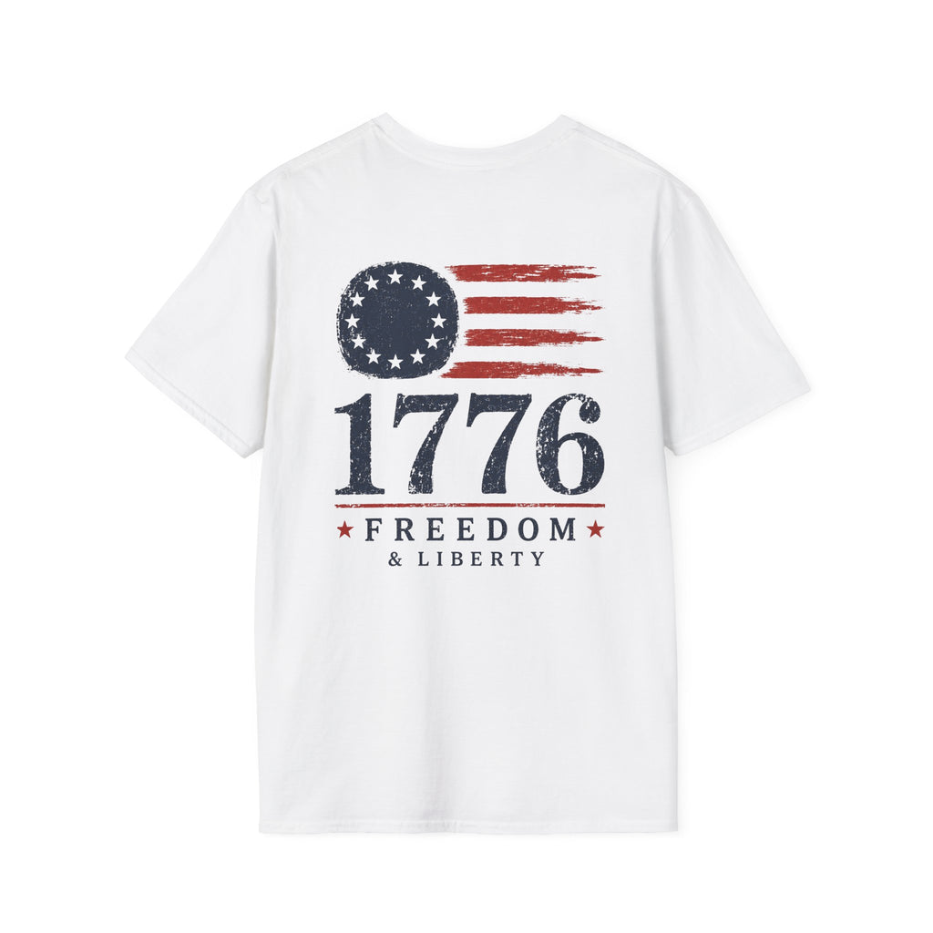 1776 Freedom & Liberty T-Shirt - Vintage American Flag Patriotic Tee