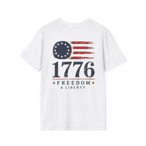 1776 Freedom & Liberty T-Shirt - Vintage American Flag Patriotic Tee