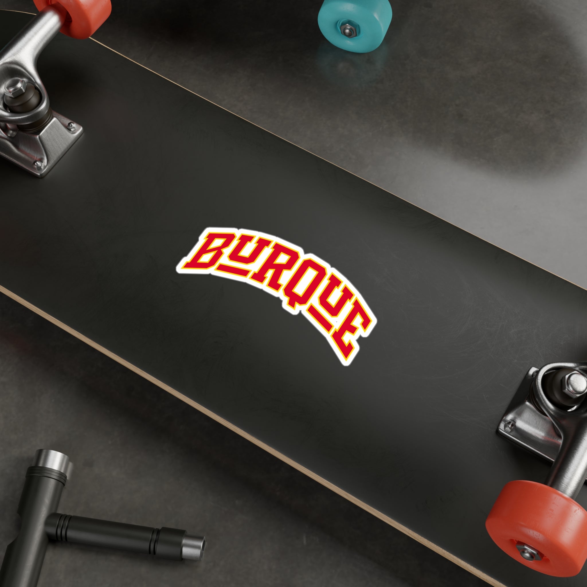 Burque Vinyl Sticker (Kiss-Cut Decal, Red and Gold)
