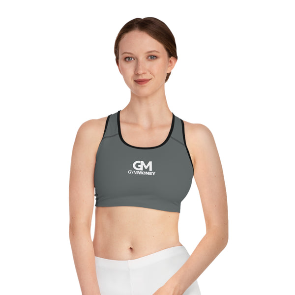 Gym Money Monogram Sports Bra (Dark Grey)
