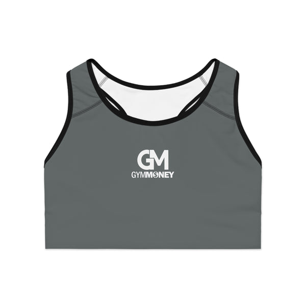 Gym Money Monogram Sports Bra (Dark Grey)