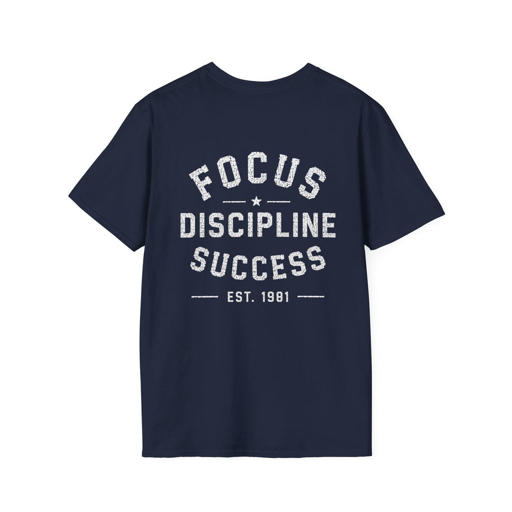 Focus Discipline Success T-Shirt — Motivational Graphic Tee (Est. 1981)