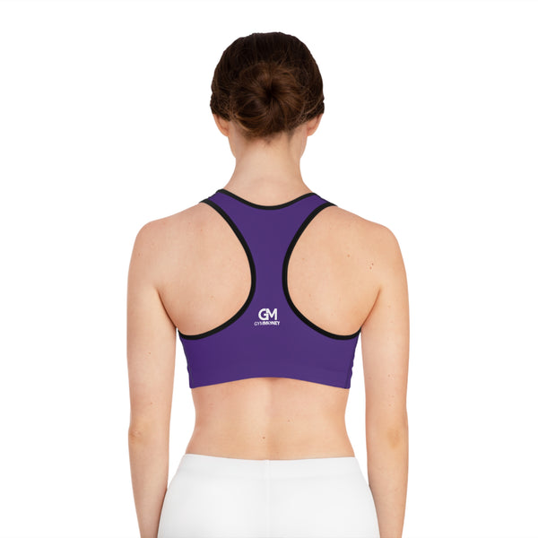 Gym Money Monogram Sports Bra (Purple)