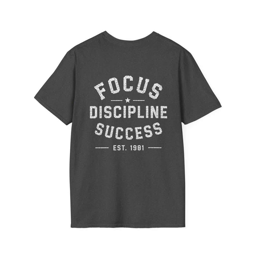 Focus Discipline Success T-Shirt — Motivational Graphic Tee (Est. 1981)