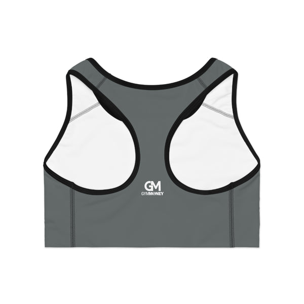 Gym Money Monogram Sports Bra (Dark Grey)