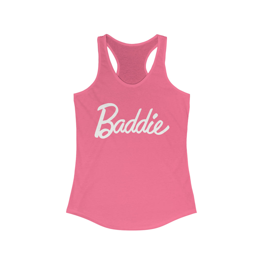 🌟 "Baddie Beauty" Racerback Tank - Barbie Font Inspired, Empowering Chic Top for Modern Women 🌟